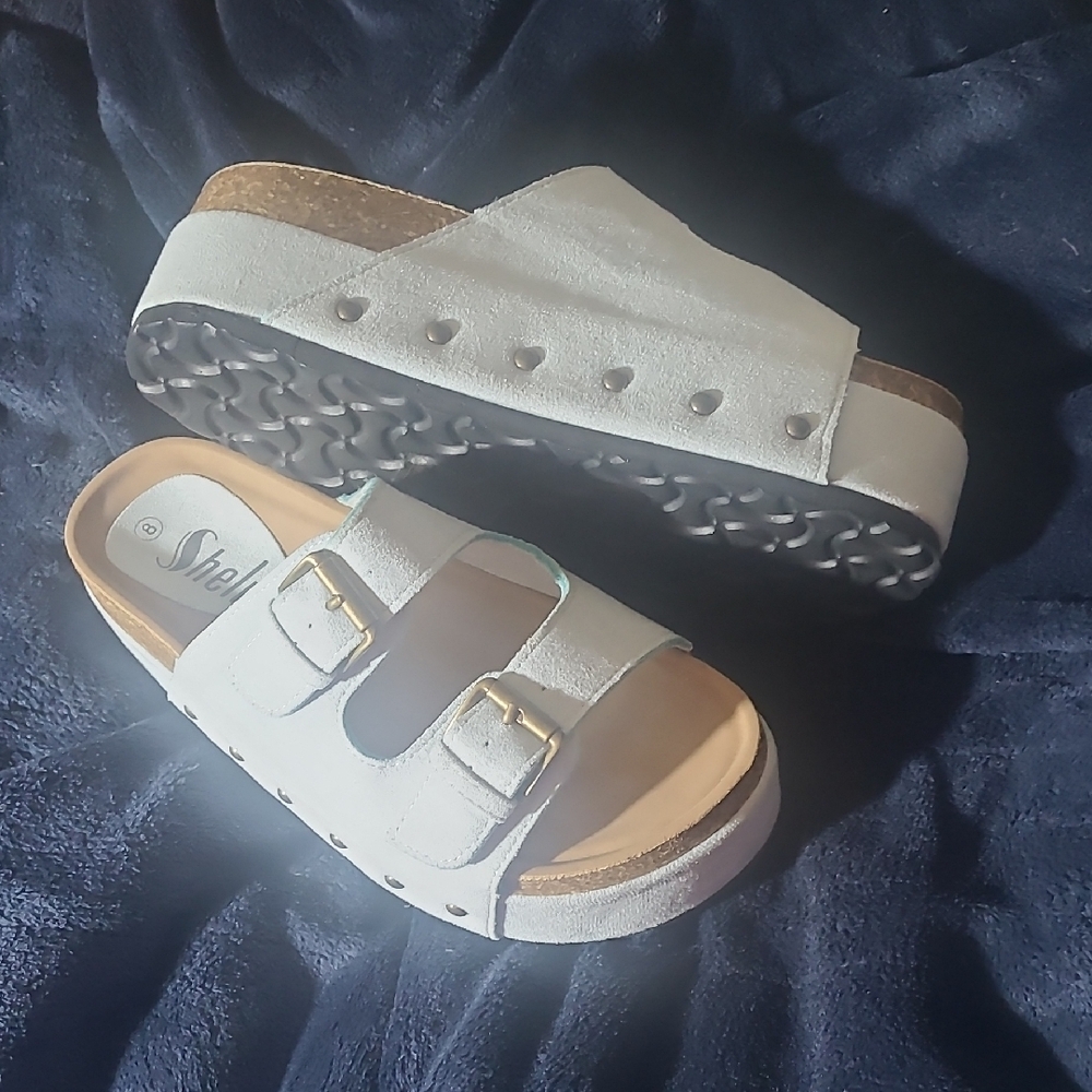 Blue Comfort Sandals with Adjustable Buckles